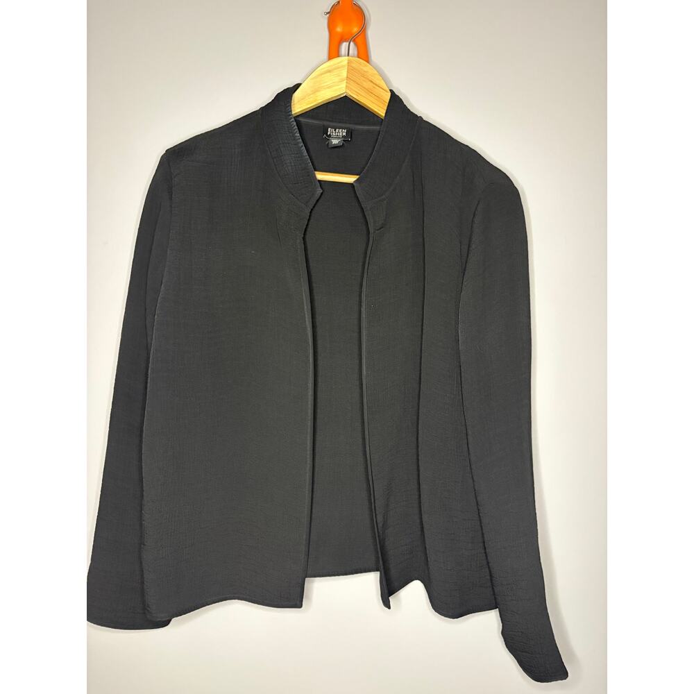 Eileen Fisher Black Blazer Jacket Size M - Picture 2 of 5